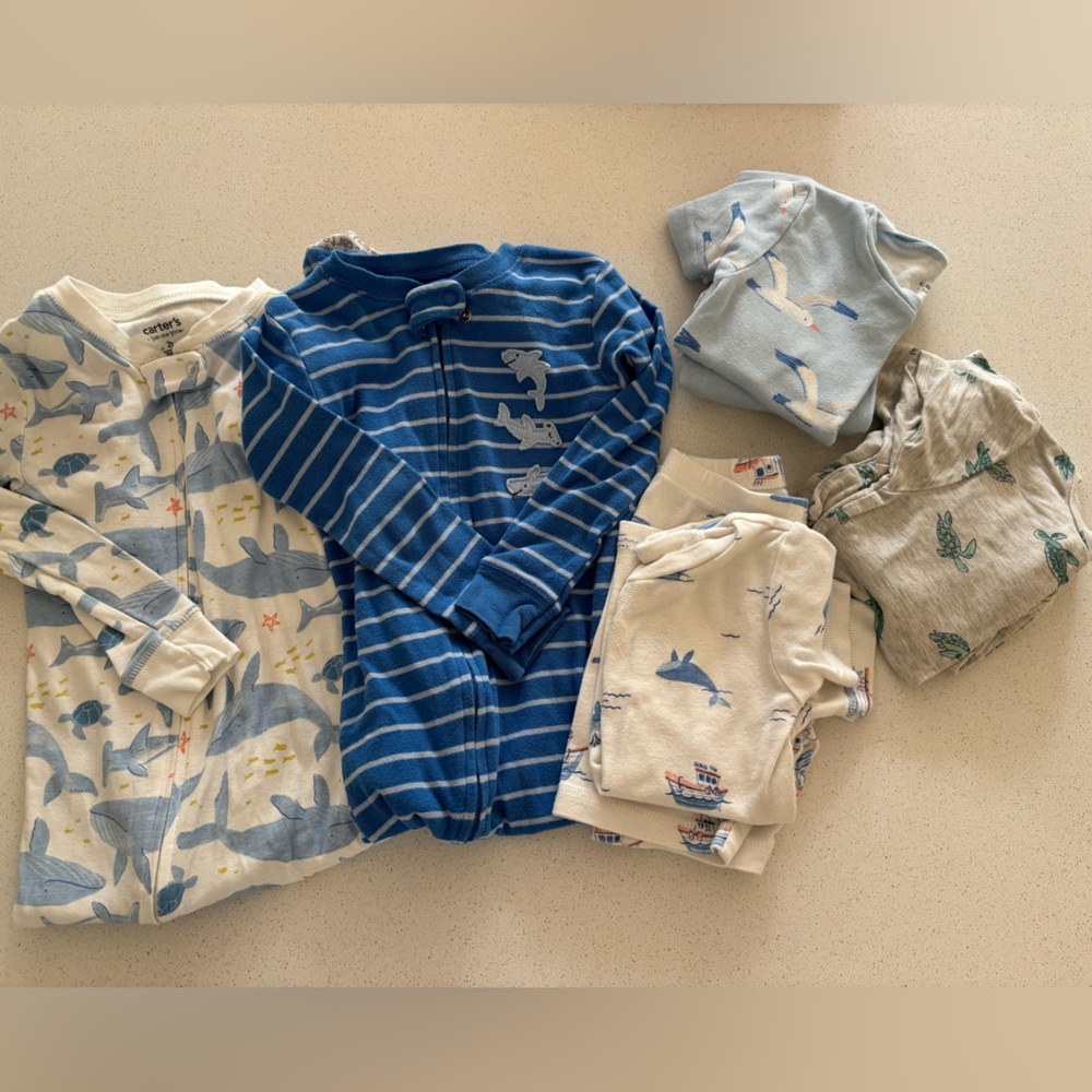 Carter's Ocean-Themed PJ’S 5 PAIRS! Lightly used